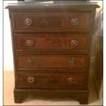 A pair Georgian style four drawer bedside cabinet with round pull handles Room110Lift out charge 15