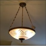 Geometry antique bronzed effect ceiling pendant Room206Lift out charge 10