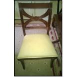 A mahogany Georgian style side chair upholstered pad base with a framed back slatRoom108Lift out
