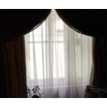 A pair of luxurious lined drape curtains swag valance Room305Lift out charge 15