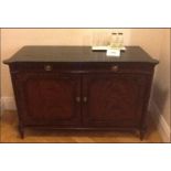 A mahogany two door chest with shaped top frieze drawers to apronRoom108Lift out charge 10