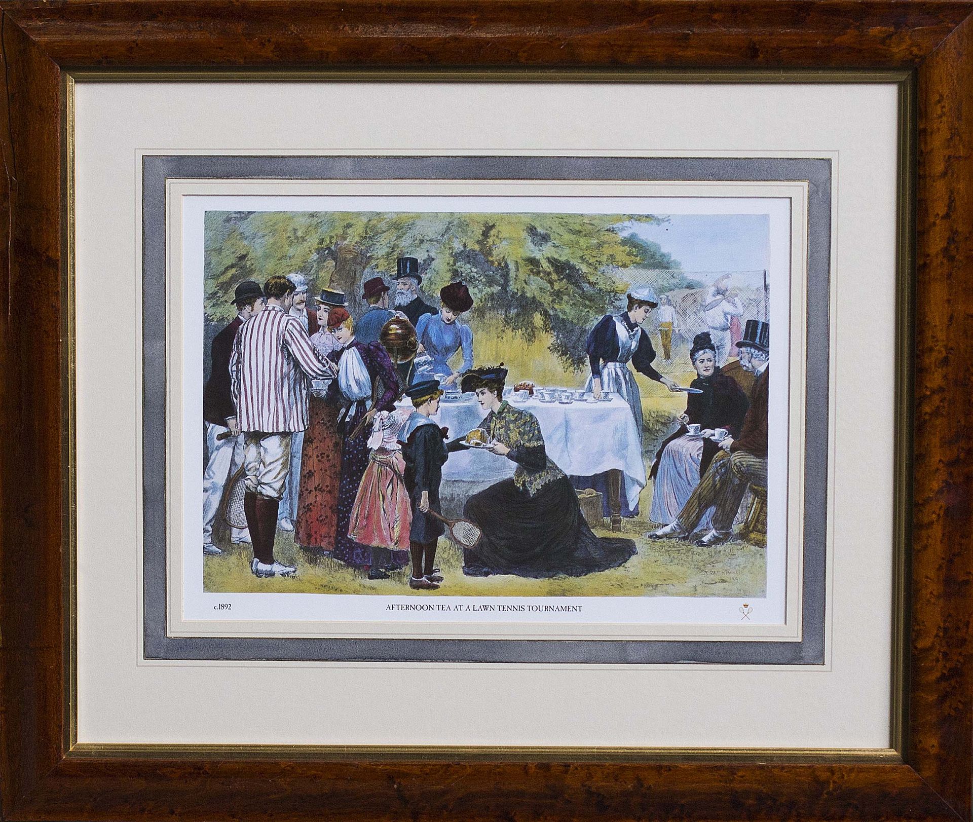 Set of two coloured engraving Afternoon Tea at a Lawn Tennis Club Tournament By: Edward Frederick - Image 2 of 2