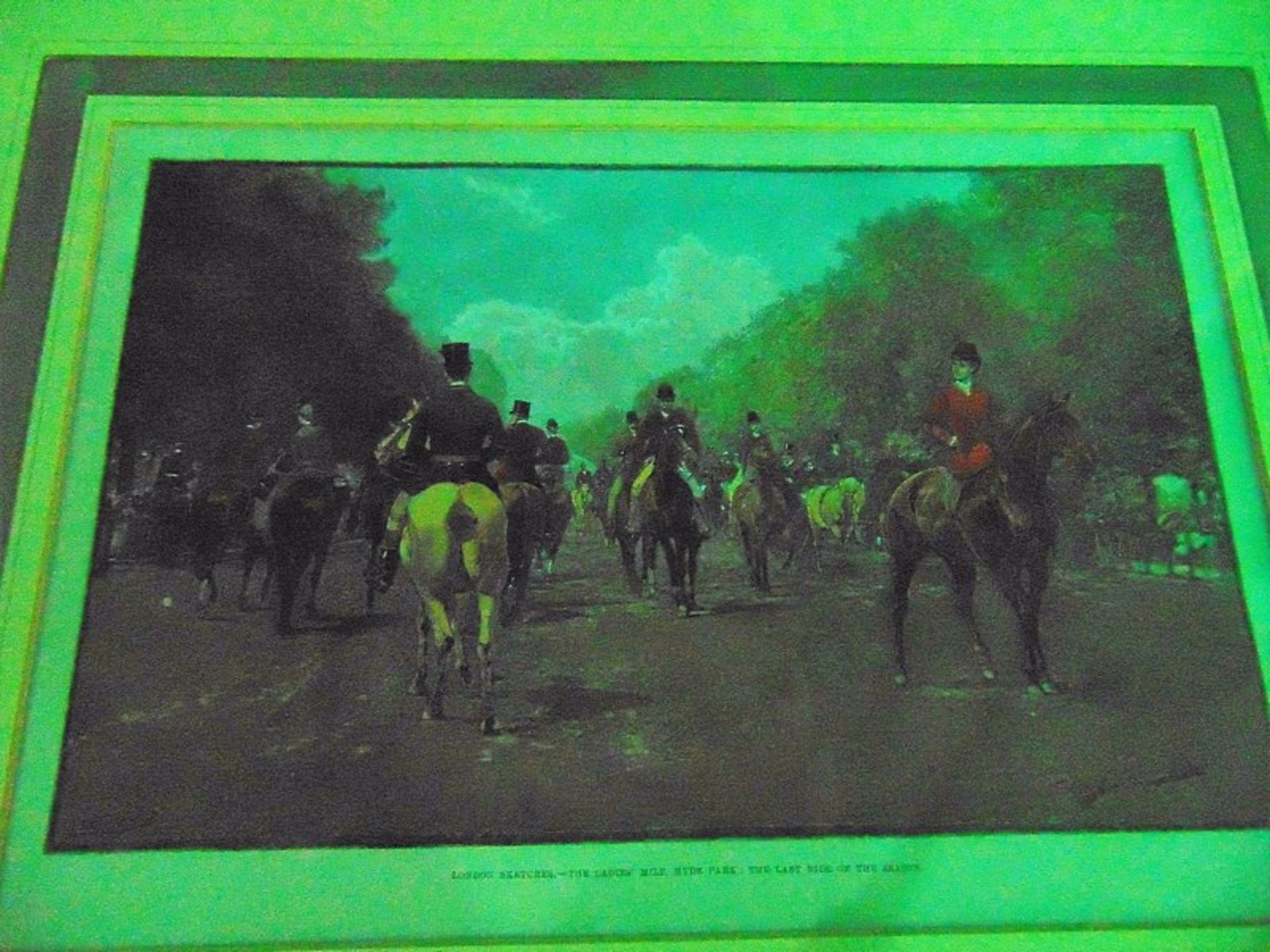 A set of two coloured engravings London Sketches, the Ladies' Mile, Hyde Park, the Last Ride of - Image 2 of 2