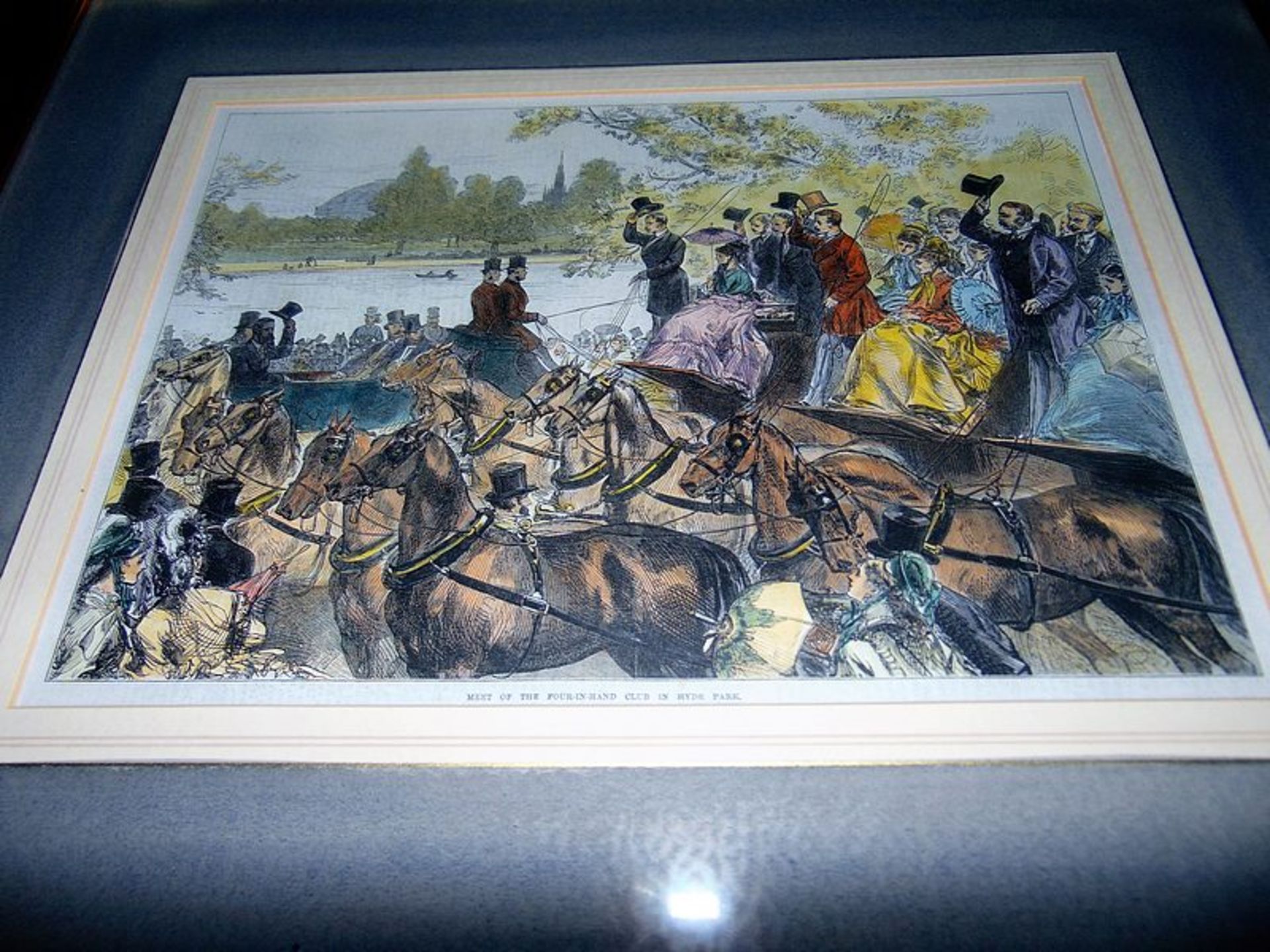 A set of two coloured engravings Hyde Park in the Season and Meet of the Four in Hand Club Hyde Park - Image 2 of 2