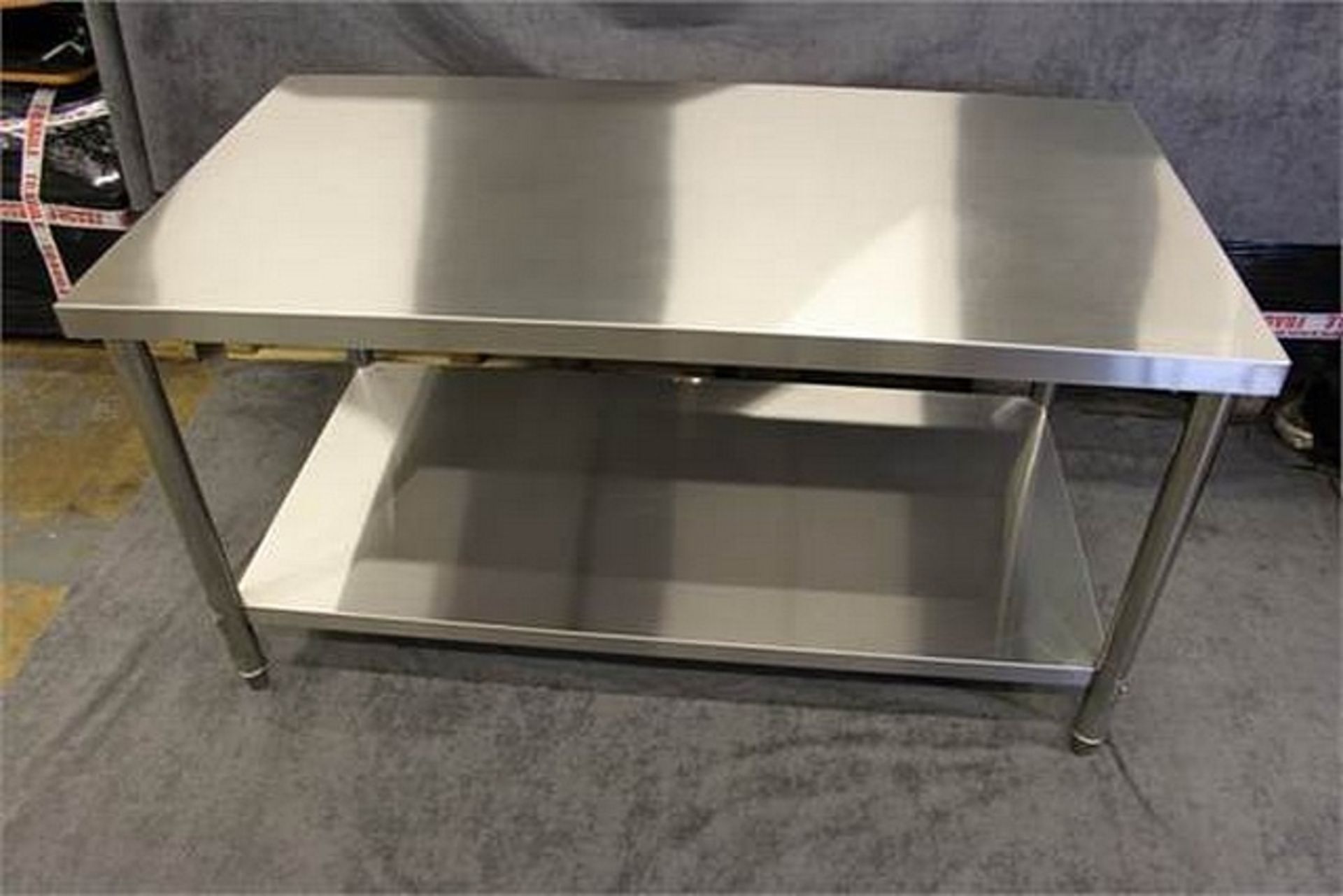 Brand New stainless steel heavy duty preparation table 1500 x 800 x 800 50mm thick top grade 304 all