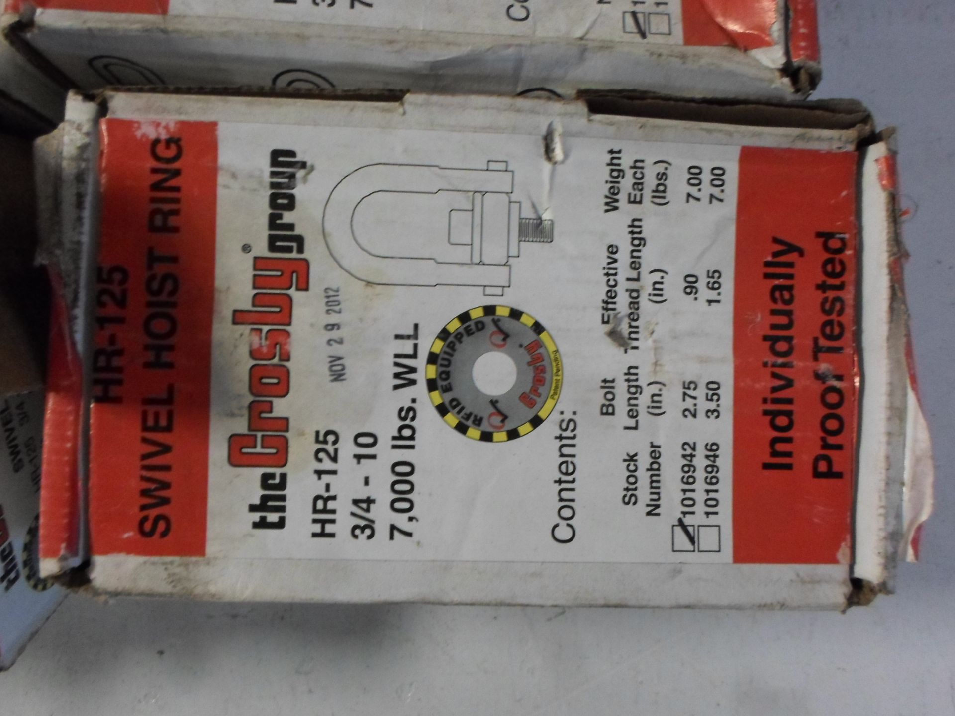 LOT OF FOUR SWIVEL HOIST RING HR-125 THE CROSBY GROUP 7,000 LBS ON IN EACH BOX - Image 3 of 3