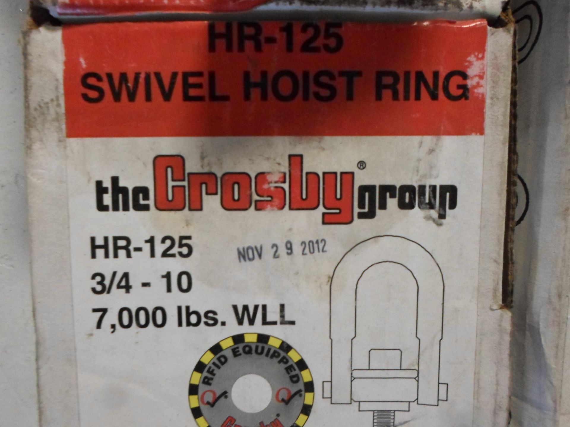 LOT OF FOUR SWIVEL HOIST RING HR-125 THE CROSBY GROUP 7,000 LBS ON IN EACH BOX - Image 2 of 3