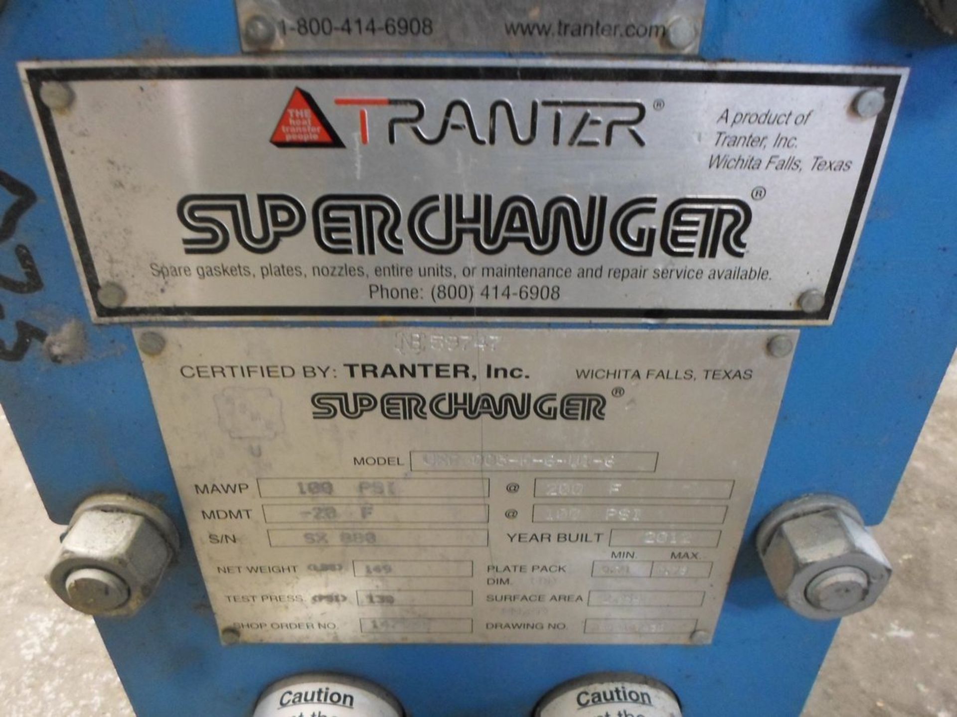 SUPERCHANGER HEAT EXCHANGER UXP-005-H-6-U1-6 100PSIG @ 200 DEGREES F - Image 2 of 2