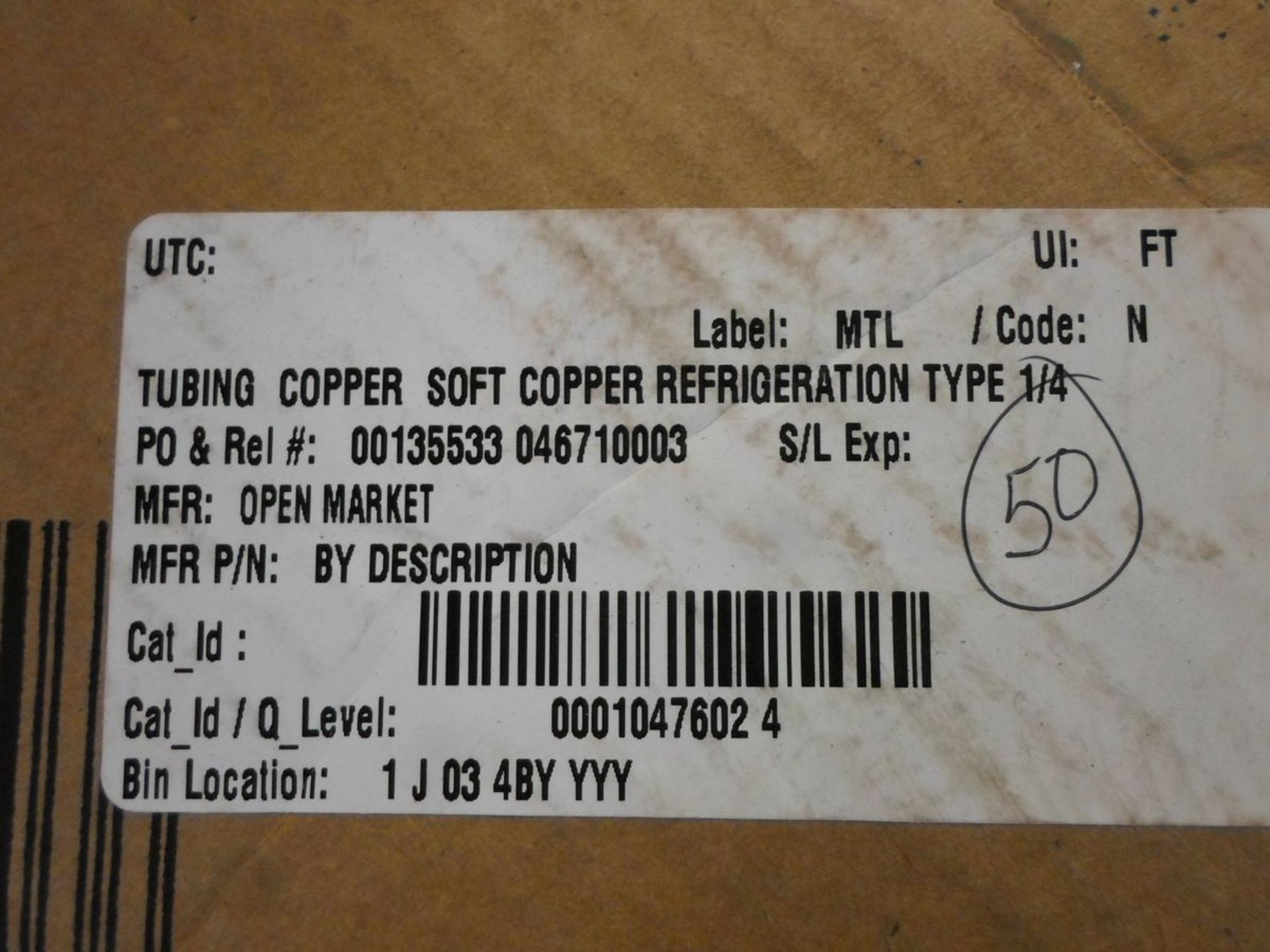 LOT OF FIVE 1/4" REFER 50' TUBING COPPER SOFT COPPER REFRIGERATION - Image 3 of 3