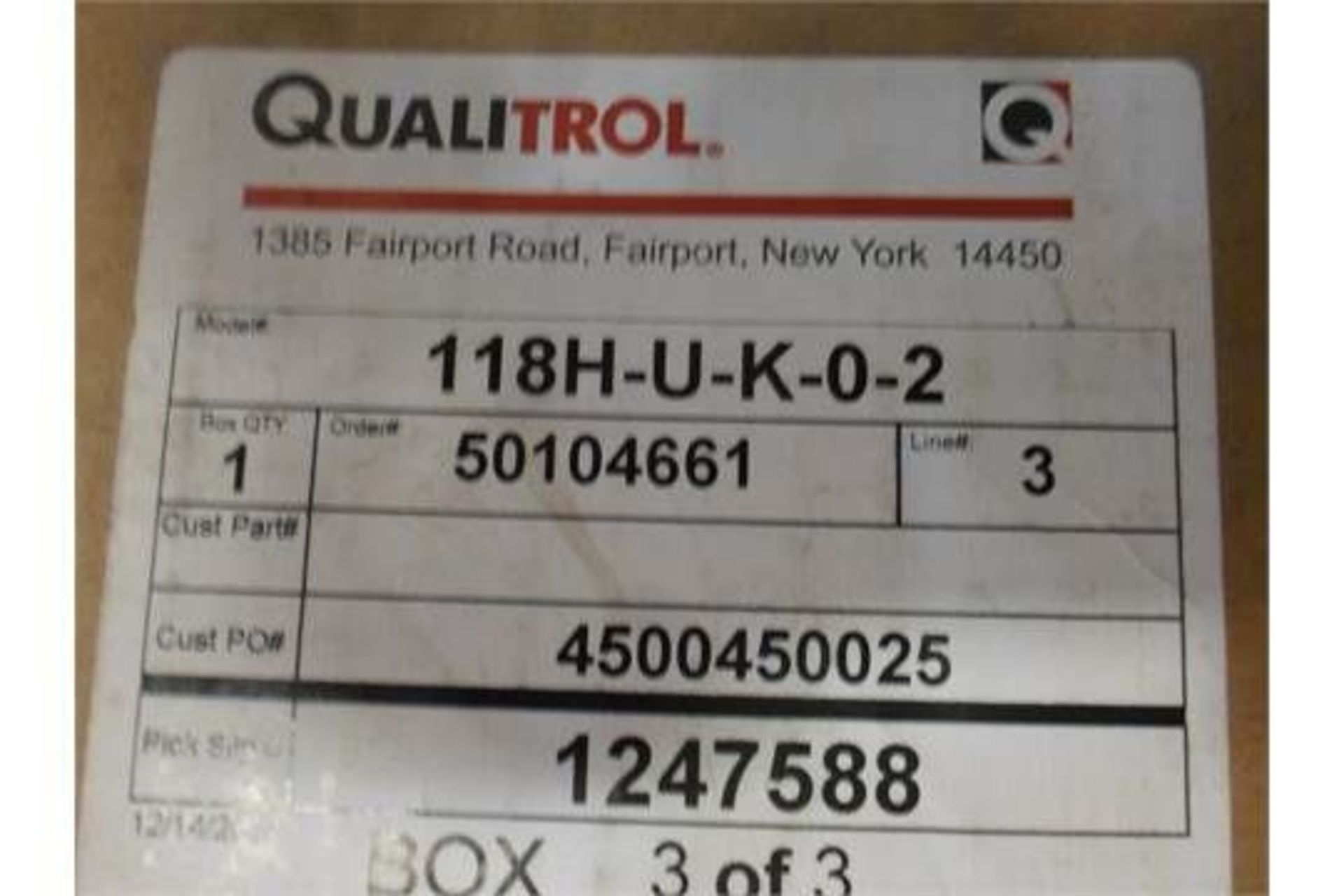 LOT OF TWO QUALITROL 118H-120-K-4-2 ELECTRONIC MONITOR TEMPERATURE CONTROLLER B457313 ONE IN EACH B - Image 3 of 3