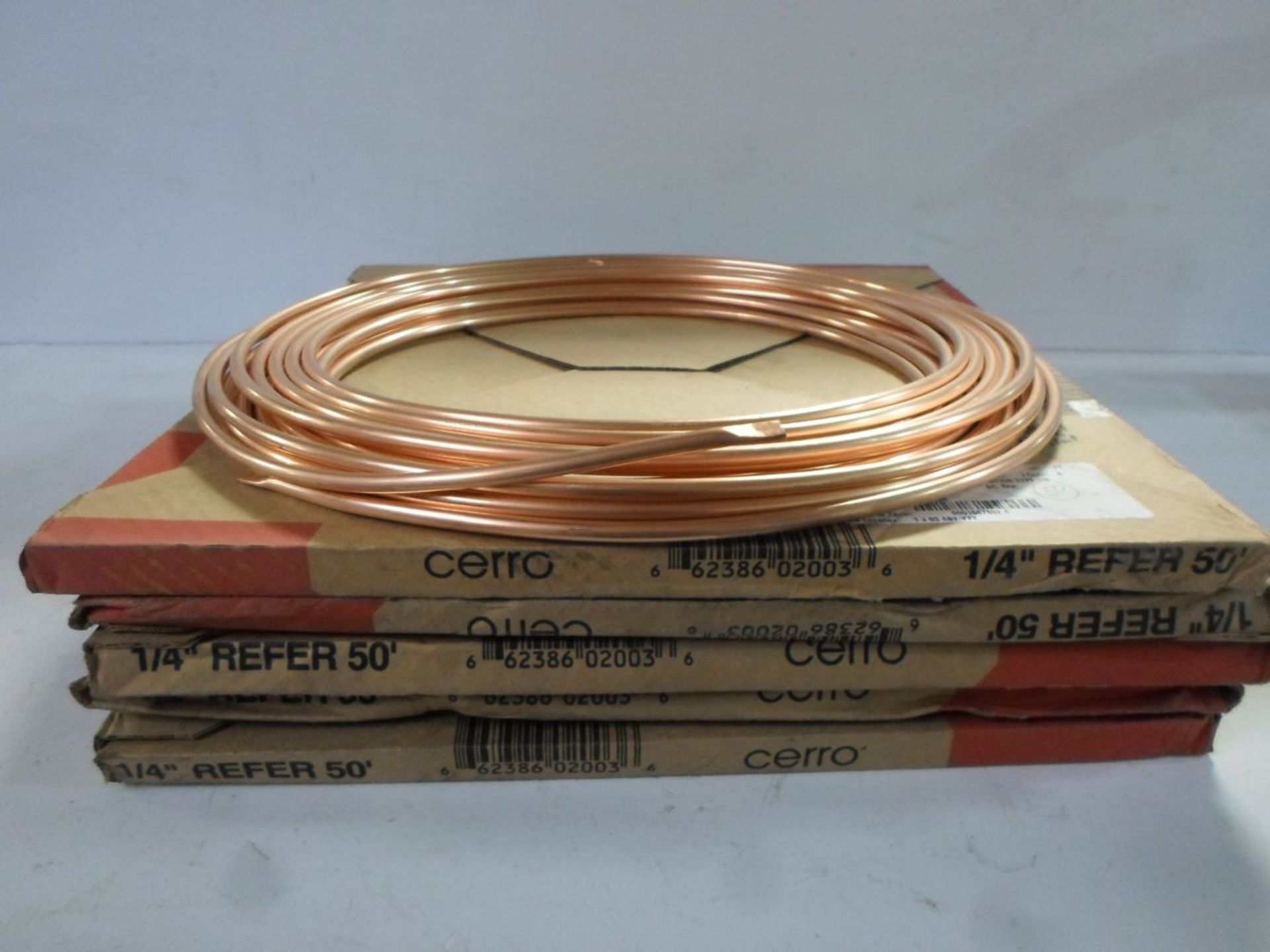 LOT OF FIVE 1/4" REFER 50' TUBING COPPER SOFT COPPER REFRIGERATION - Image 2 of 3