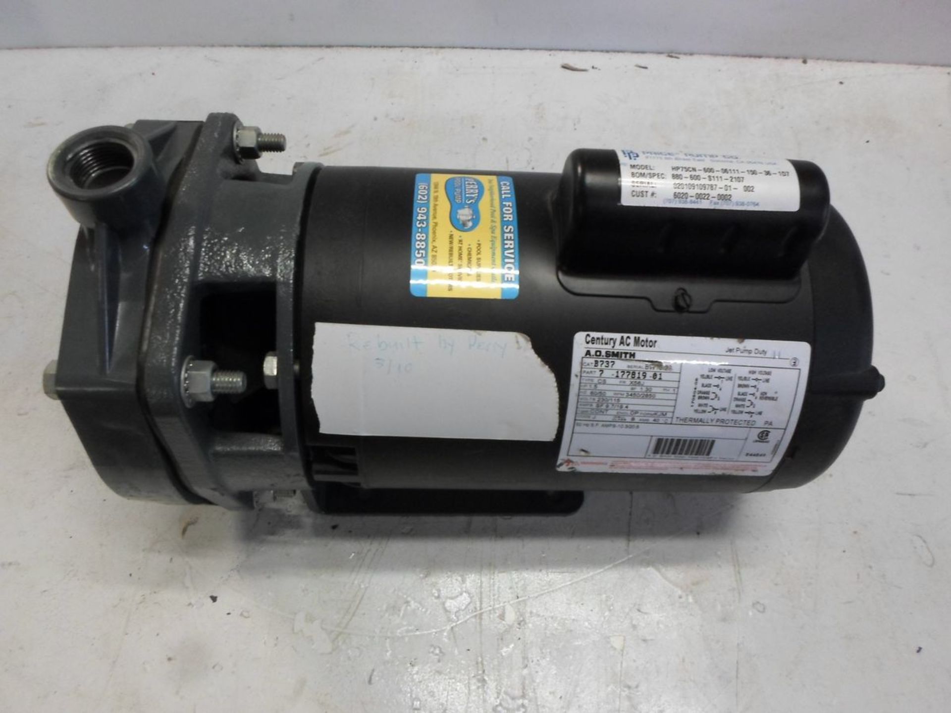 CENTURY AC MOTOR A.O.SMITH B737 1.5HP