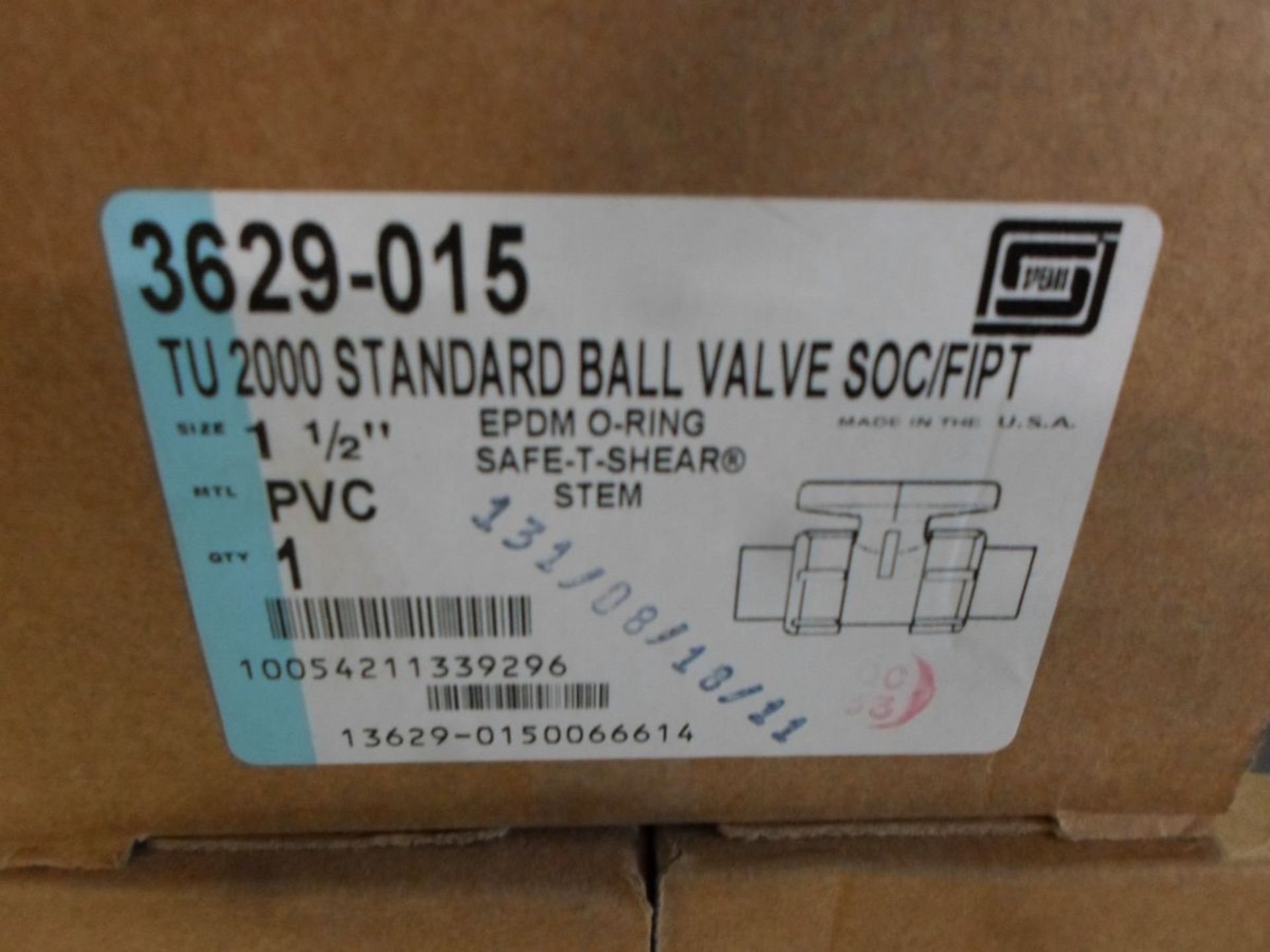 LOT OF FIVE NEW BOXES SPEARS 3629-015 TU 2000 STANDARD BALL VALVE 1 1/2" ONE IN EACH BOX - Image 2 of 2