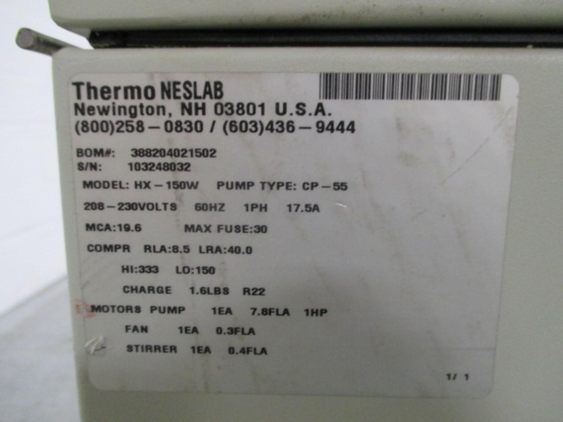 Neslab Chiller, Model HX 150A - Image 5 of 5