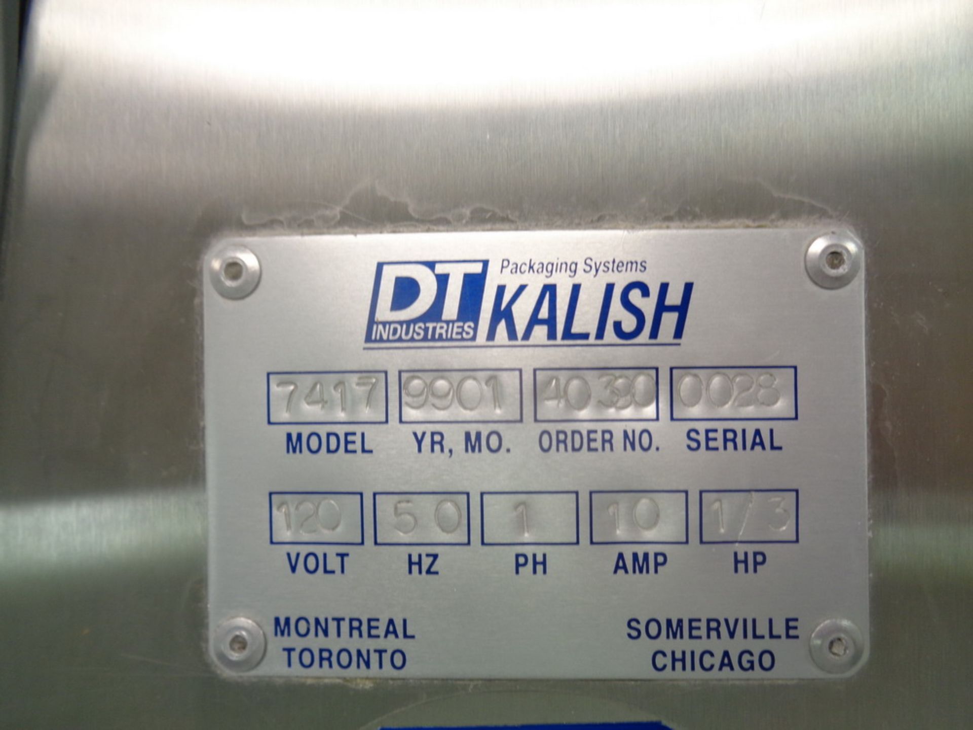 KALISH RANDOM BOTTLE UNSCRAMBLER, MODEL KALISORT 7417, S/N 0023, NEW 1999: SEE AUCTIONEER NOTE: - Image 7 of 7