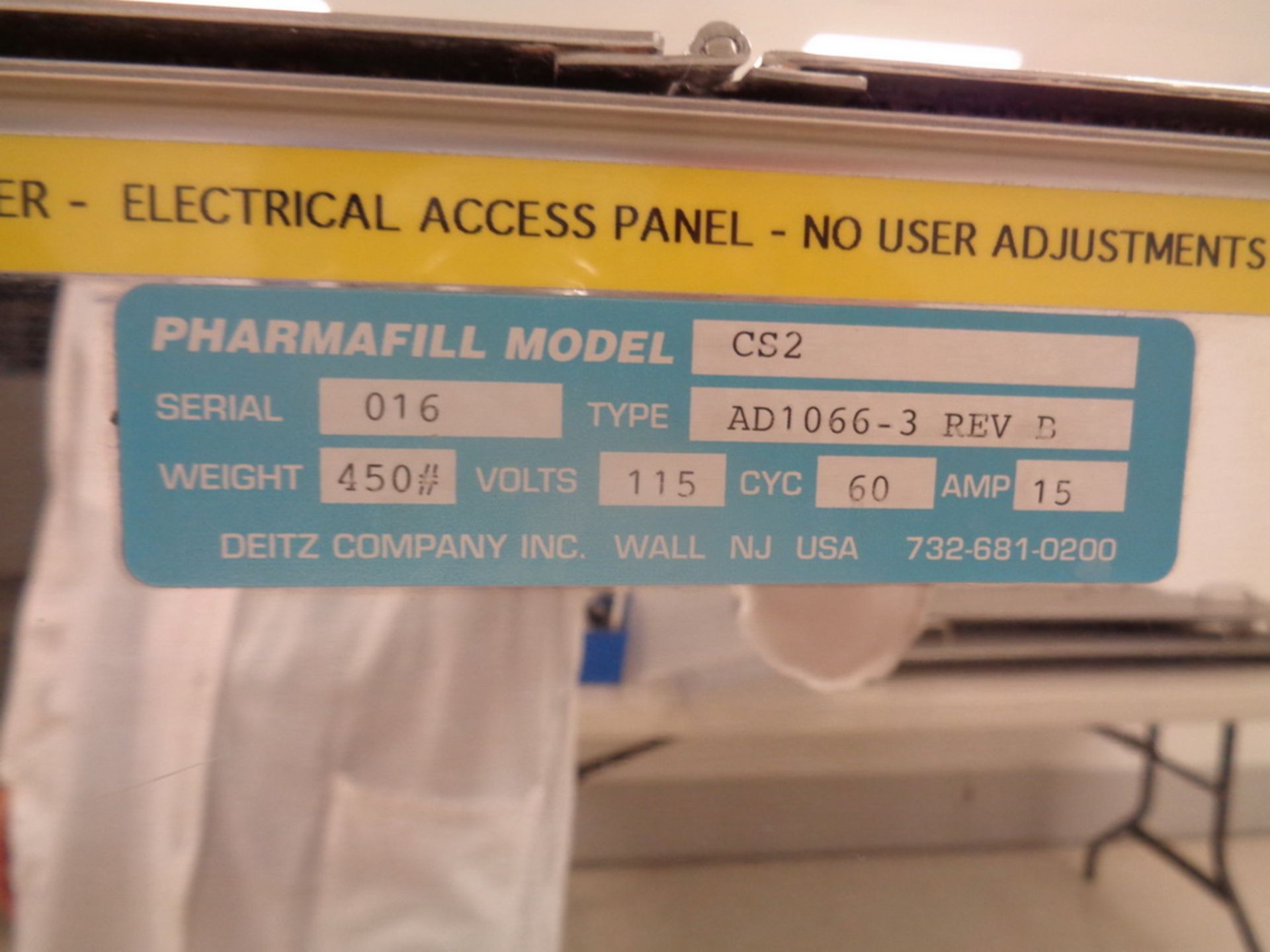 PHARMAFILL COTTONER, MODEL CS2, SERIAL NUMBER 016, ROLL UP DESIGN SEE AUCTIONEER NOTE: - Image 7 of 7