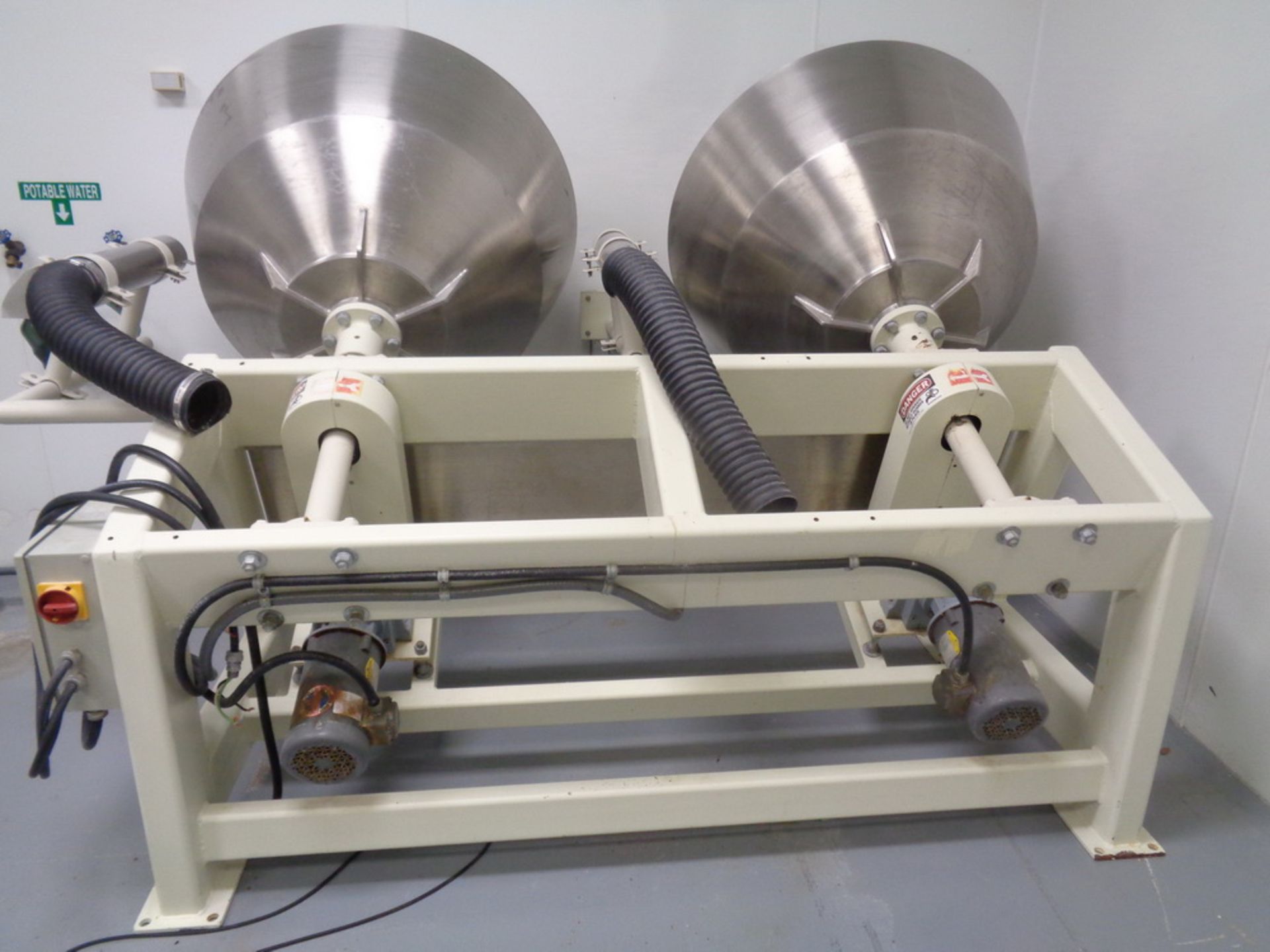 O’HARA COATING PAN SYSTEM THAT INCLUDES TWO 42” ANGULAR STAINLESS STEEL COATING PANS - Image 8 of 9