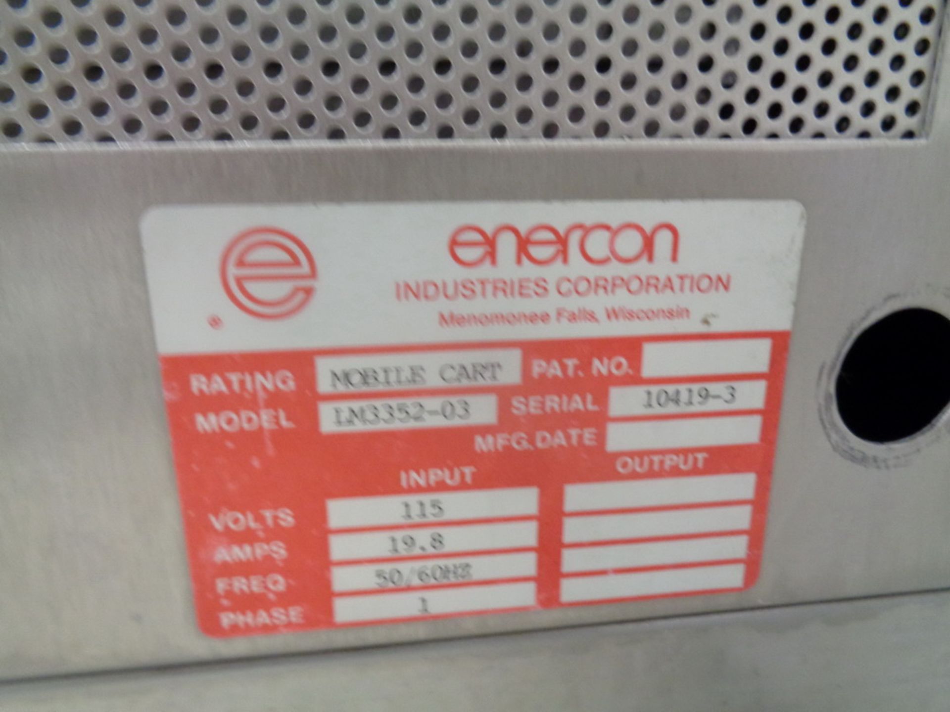 ENERCON INDUCTION CAP SEALER, MODEL LM3284-04, SERIAL NUMBER 10419-1, SEE AUCTIONEER NOTE - Image 9 of 9