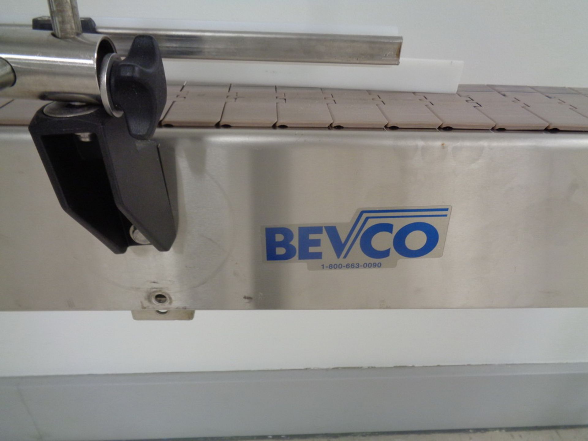 BEVCO TABLE TOP CHAIN CONVEYOR SECTION, 4.5” WIDE X 10’ LONG, STAINLESS STEEL CONSTRUCTION - Image 2 of 4