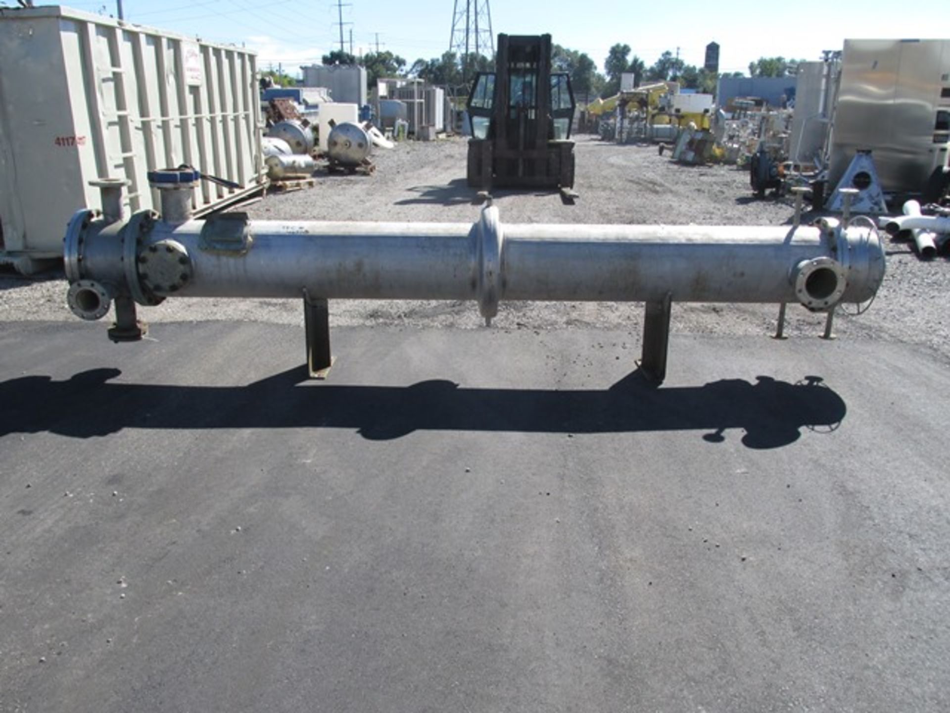 462 sq. ft. Doyle & Roth shell and tube heat exchanger, 304L stainless steel.