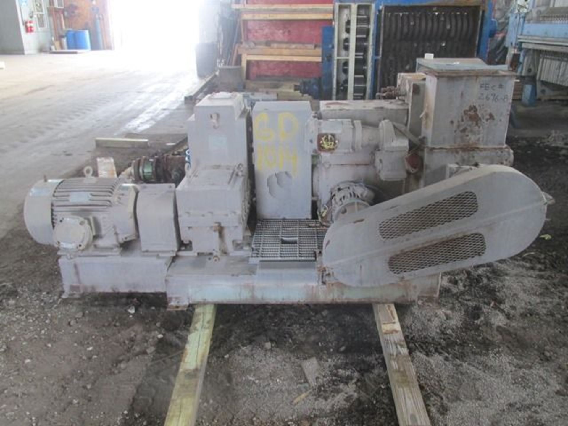 KR Komarek briquetter, model B220, approximately 12" diameter x 4" roll face rolls, hastelloy rolls