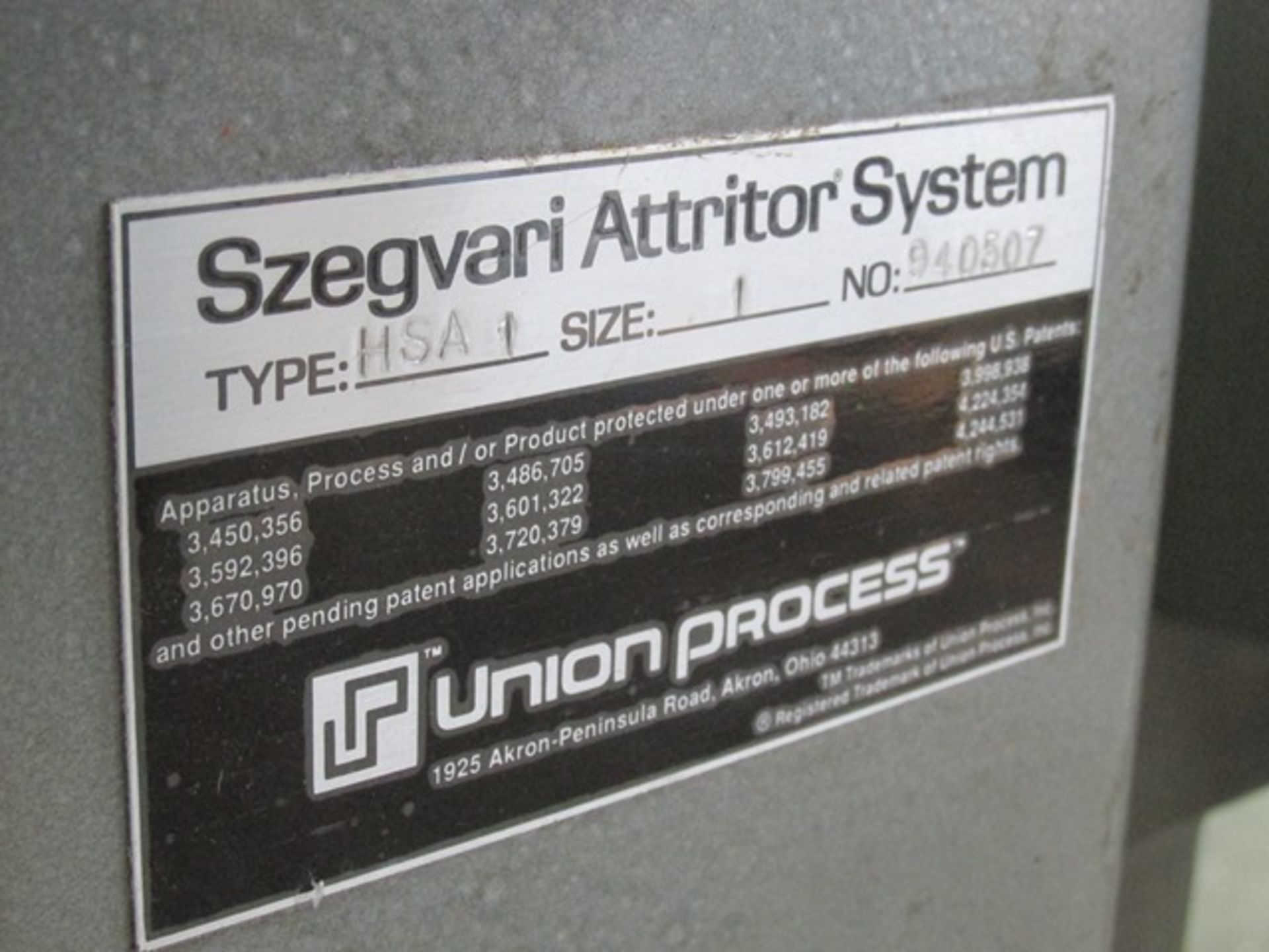 Union Process attritor, model HSA-1, 1.3 gallon total capacity, .4 gallon working capacity, . - Image 10 of 10