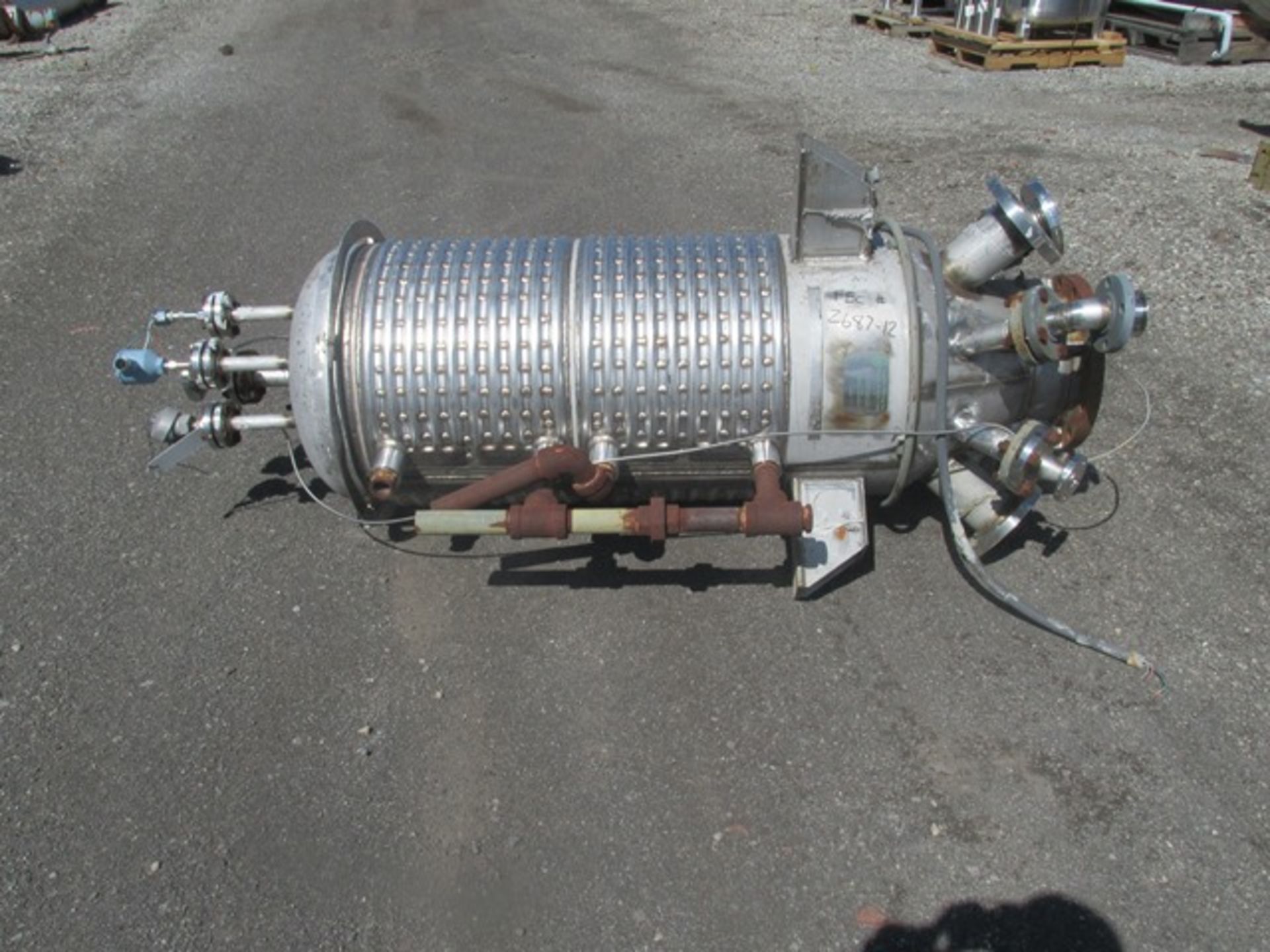 100 gallon Tolan reactor body, stainless steel construction,approx. 24" diameter x 48" straight side