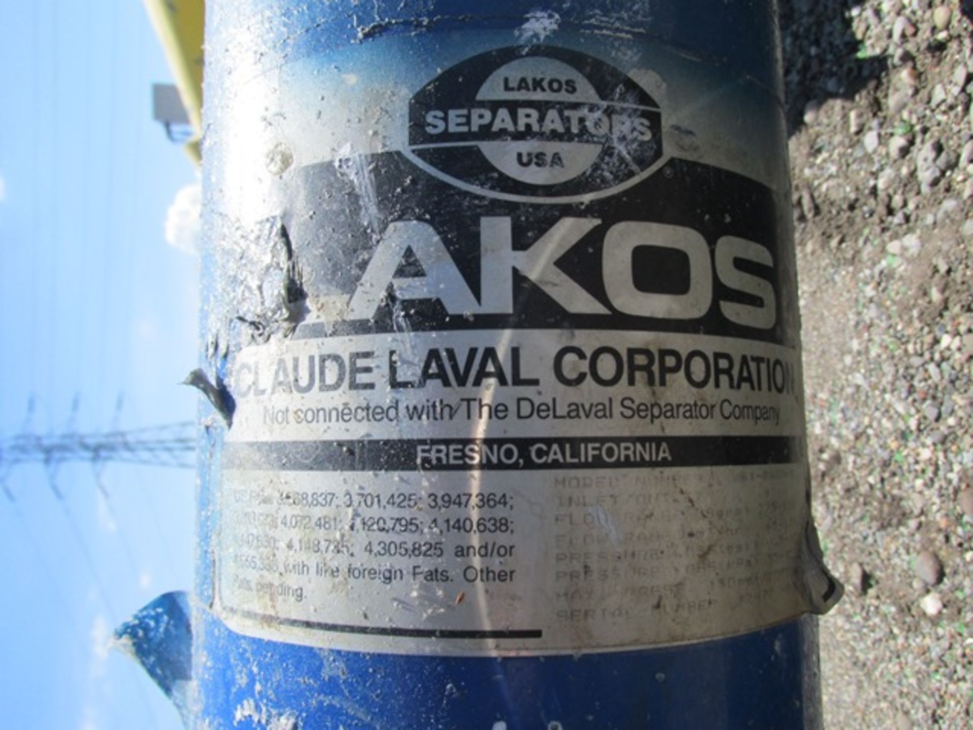 Lakos separator, model AX-0409-B, 90 degree vertical design, rated up to 550 GPM - Image 5 of 6