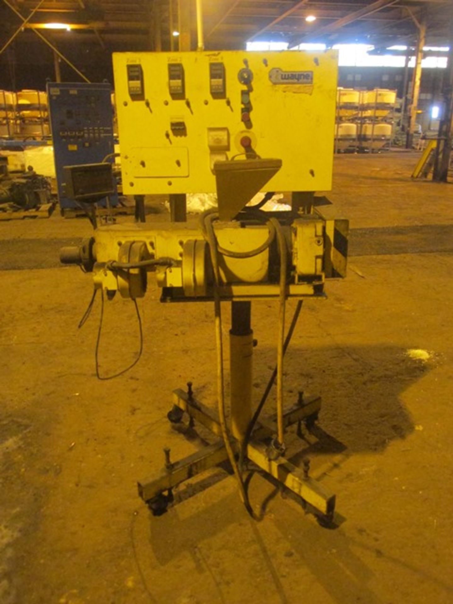 .75" Wayne extruder, 24:1 l/d, electrically heated, air cooled barrel, jacketed feed section