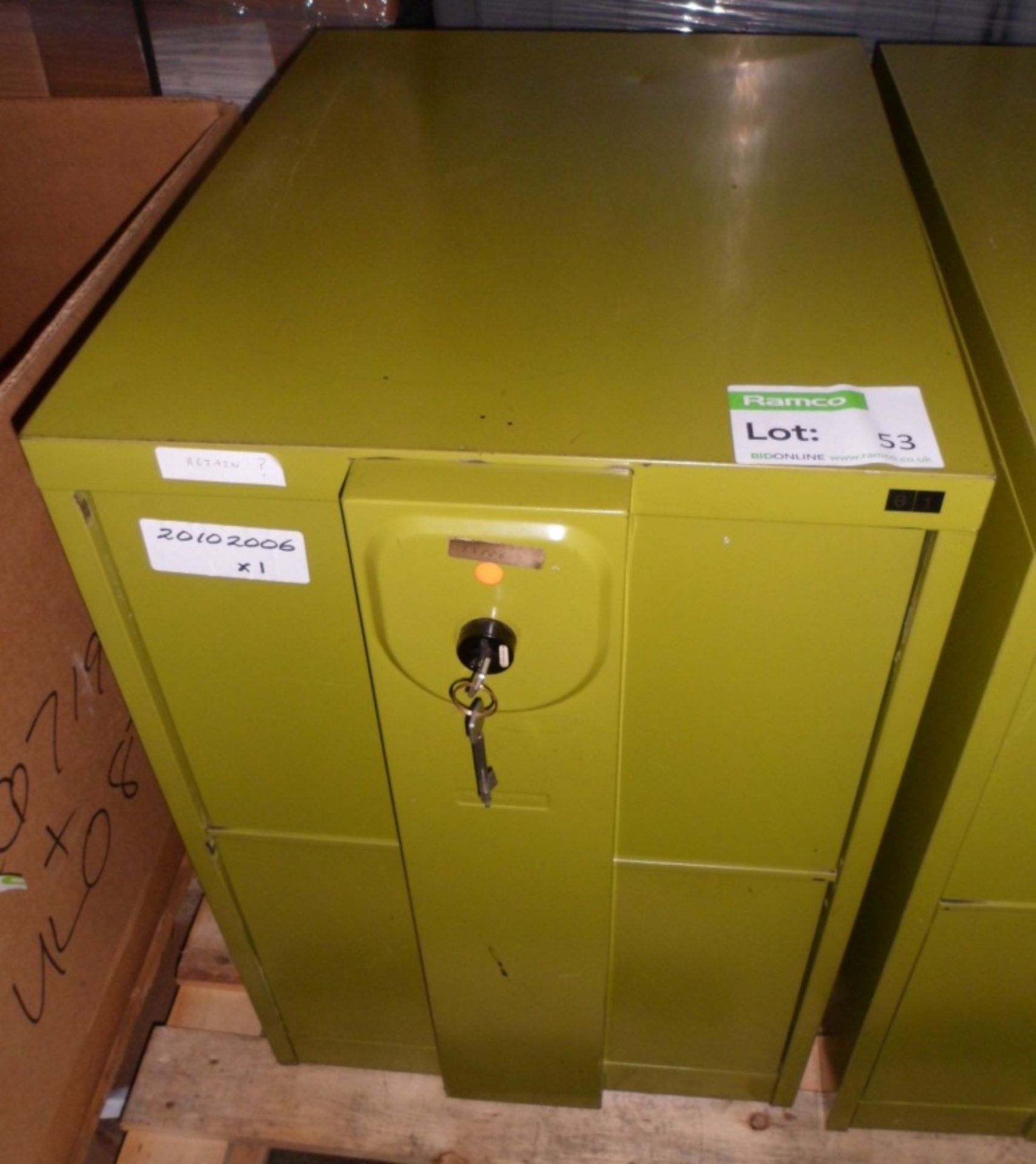 Lockable Two Drawer File Cabinet (Two Keys)