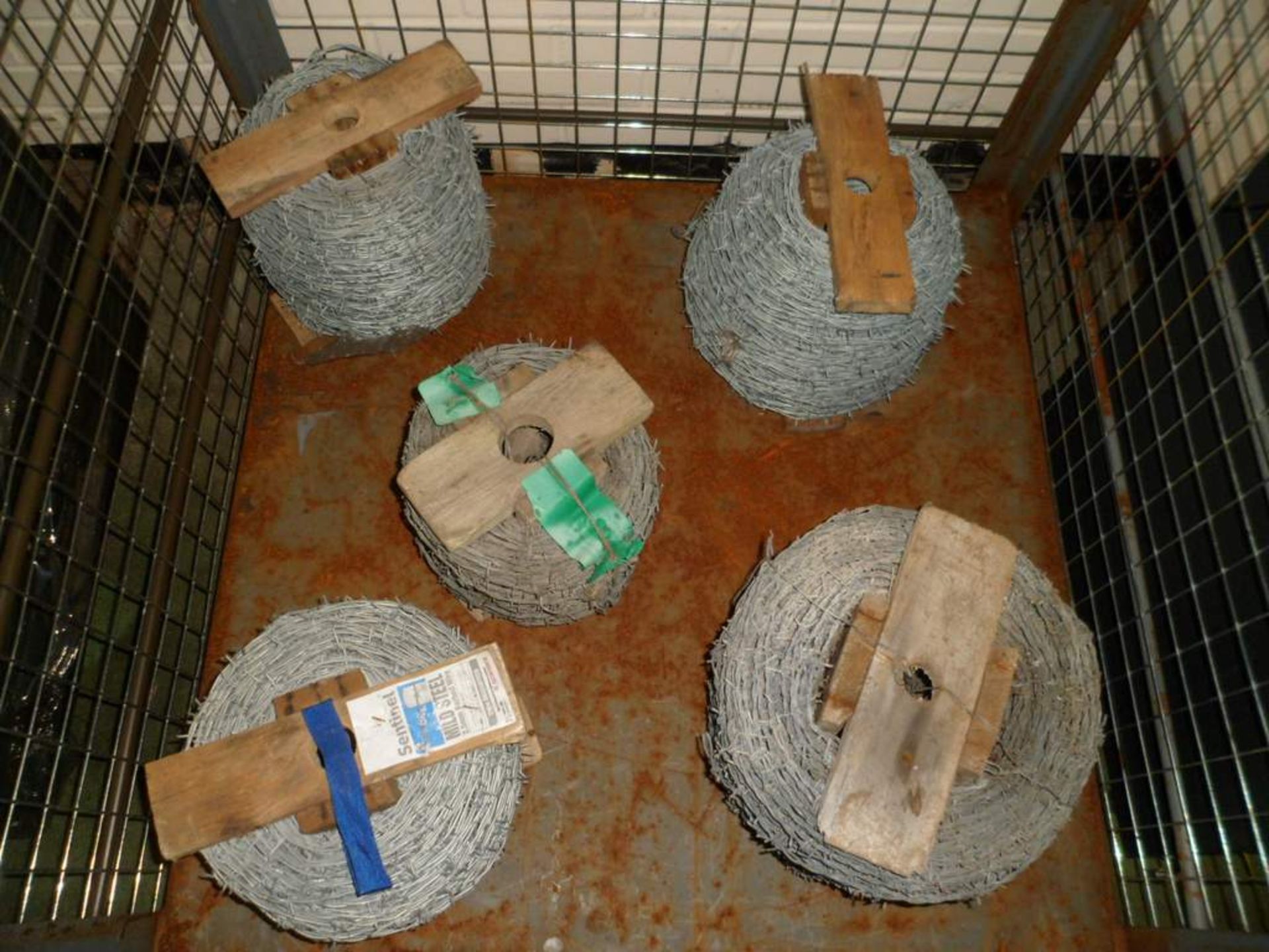 5x Spool of 2 ply barbed wire approx 100m per roll - Image 2 of 3