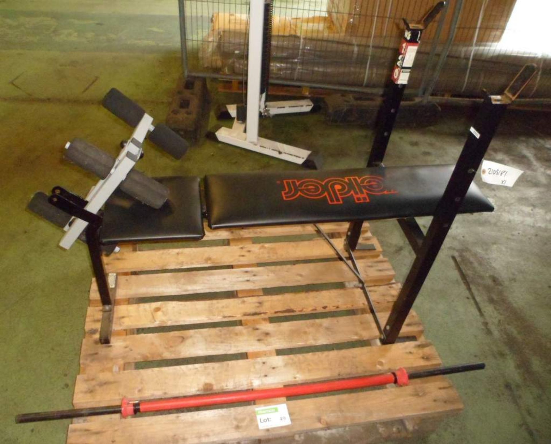 Gym bench and bar