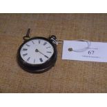 A 19th century silver pair cased pocket watch, the verge movement signed J. White London and