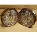 A 19th century mahogany cased Sailor's Valentine, each panel a concentric arrangement of shells