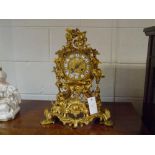 A French gilt-bronze mantle clock, Raingo Freres, mid-19th century, in the Rococo Revival taste, the