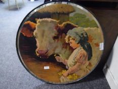 A mid-20th century Buttercup Dairy advertising mirror