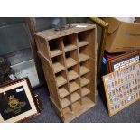 A vintage Lyle's Golden Syrup pine box, fitted with eighteen sections, metal carrying handles.