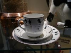 A rare Britannia Pottery Scotch Ivory child's cup, saucer and plate, c. 1930, printed with Felix the