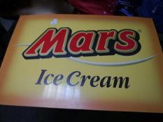1990's Mars Ice Cream advertising sign, 91cm x 61cm