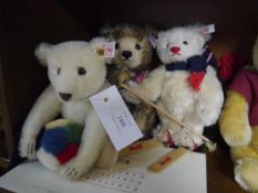 Collection of Steiff bears including exhibition bear 792 of 1500 and Jenners House of Fraser