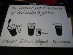 Guinness advertising enamel sign "The Perfect Pint, The Measure of a Landlord's Genius",59cm x 42cm