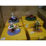 Collection of Coalport Wallace and Gromit bone china figurines including Cheese Holidays, Hold on