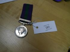 George VI General Service Medal with Malaya bar 4007559, LAC P J Cox RAF