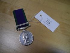 Queen Elizabeth II General Service Medal, with Malay Peninsular bar, 056033 T Mullard P.O.M. (E.R.