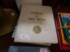 Group of three vinyl GB coin albums including Pennies of Great Britain, silver sixpences, (a lot)