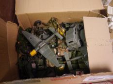 Box containing a collection of Dinky Toys including Junkers JU87B, The Centurion tank, Volkswagen