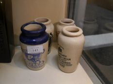 Collection of of stoneware cream pots including buttercup cream, pure fresh cream Stranraer, and