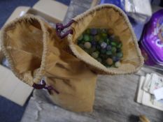 Two bags containing a large quantity of 19th century and later glass marbles