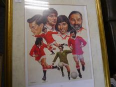 Limited edition print of George Best, Peter Deighan No 126 of 350, signed in pencil