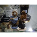 Russian Szeiller Nicholoff earthenware dancing bear vodka miniature and a Bells Scotch whisky